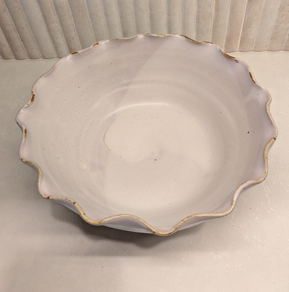 Handmade Scalloped Edge Pottery Bowl